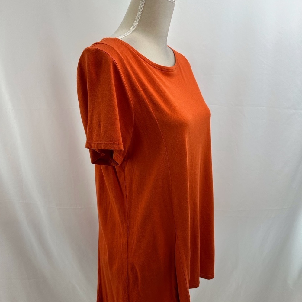 J. Jill Orange Short Sleeve Tunic Top Large Cotton - Picture 5 of 8